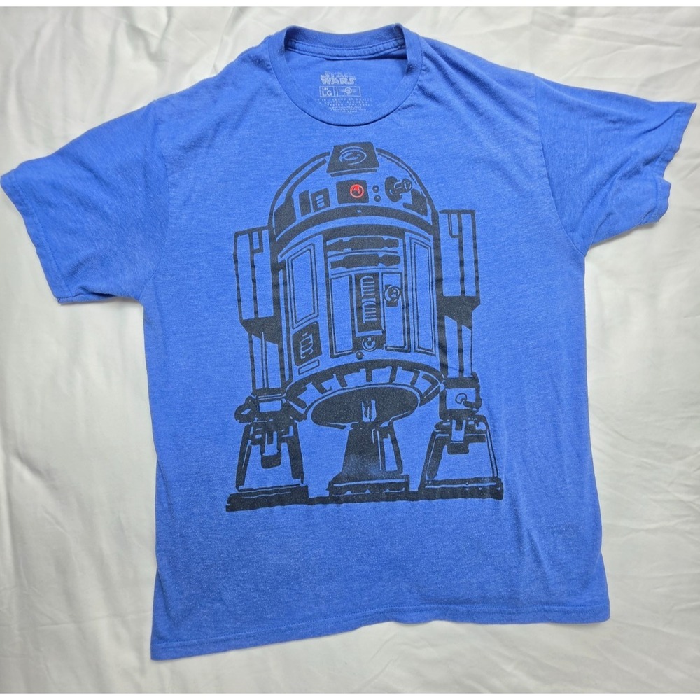 Star Wars R2-D2 T Shirt Mens L Blue Droid Graphic Disney Lucasfilm Tee